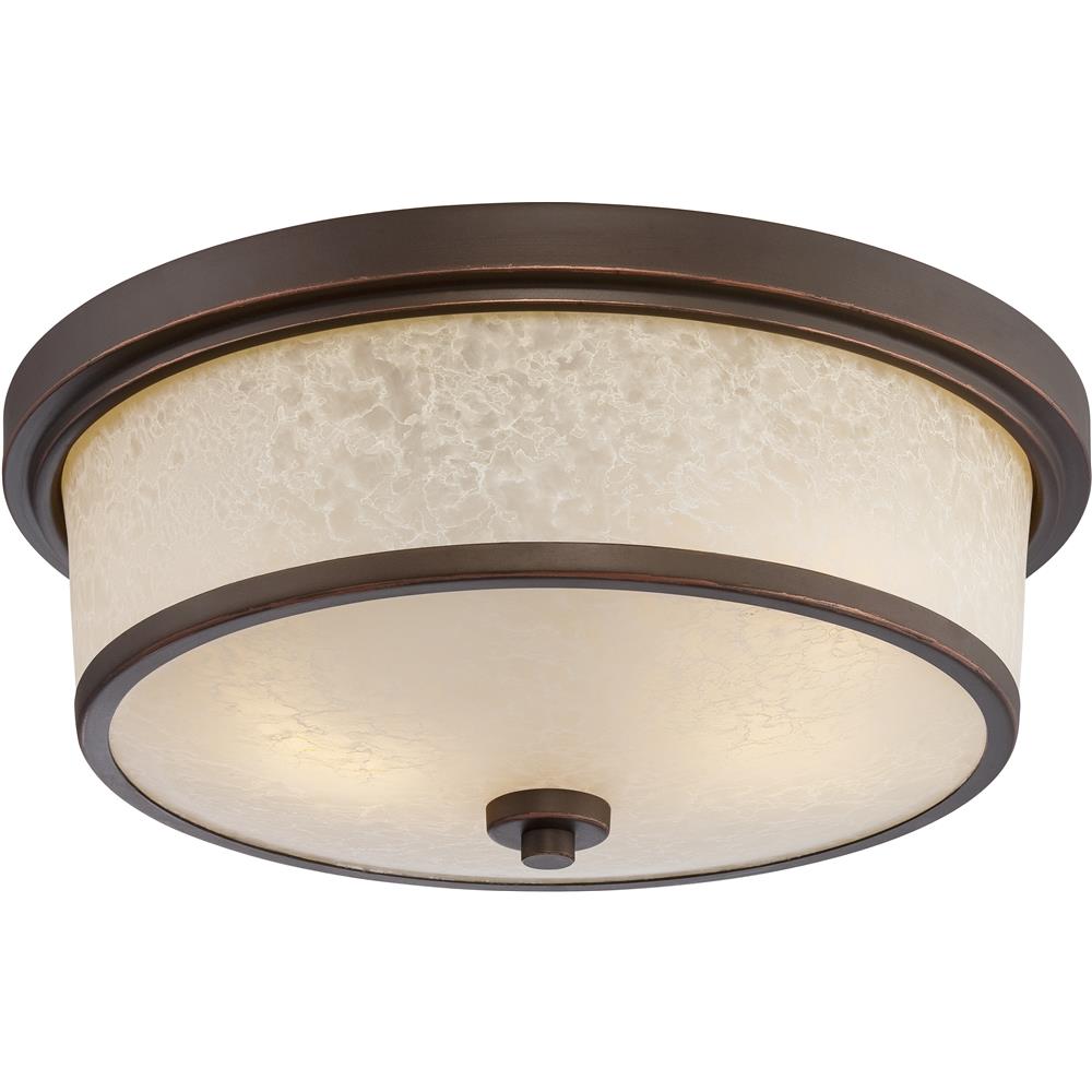 Nuvo Lighting 62/643  Diego - LED Outdoor Flush Fixture with Satin Amber Glass in Mahogany Bronze Finish